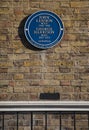 John Lennon and George Harrison Blue Plaque in London Royalty Free Stock Photo